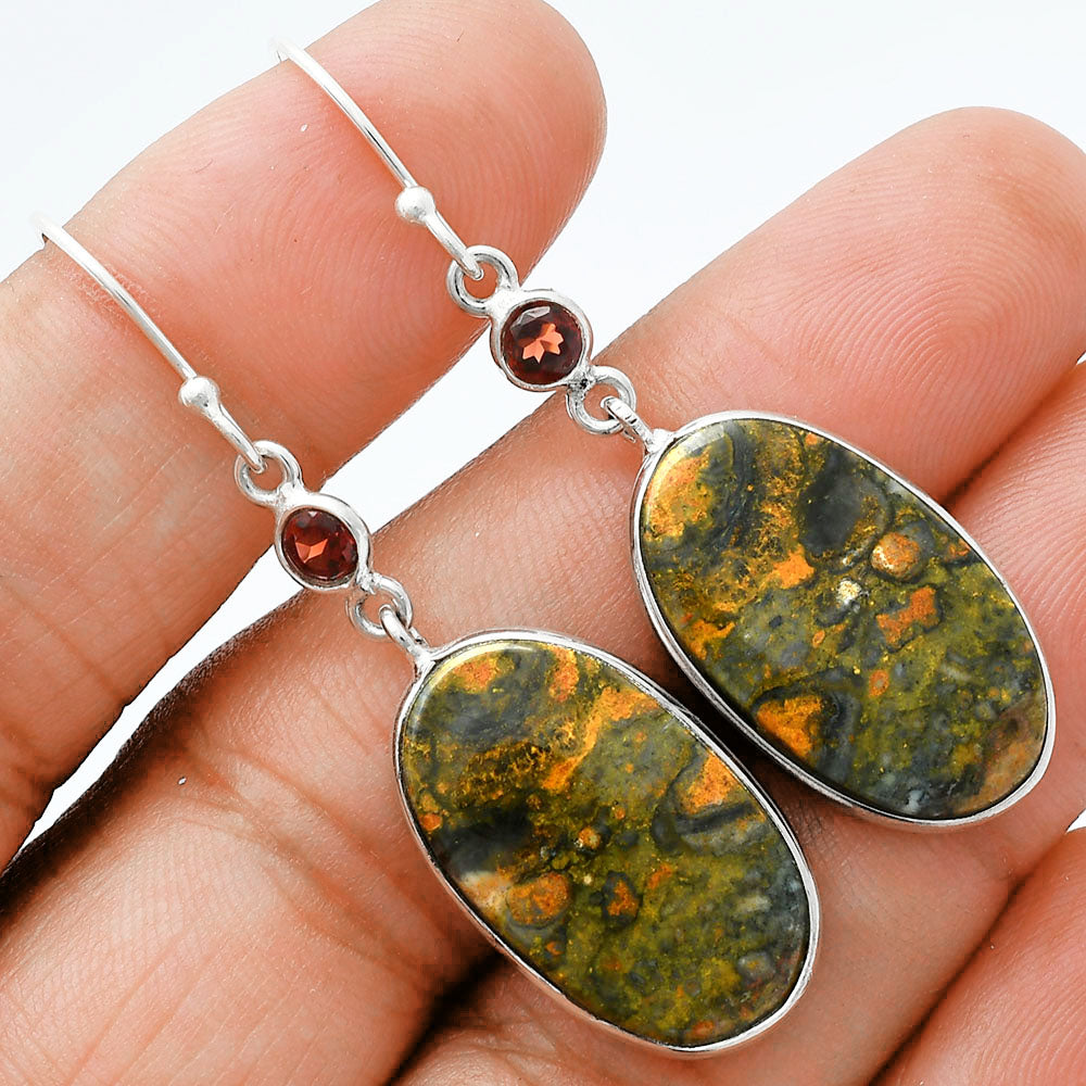 Natural Eclipse & Garnet Earrings E-1002 SDE88649