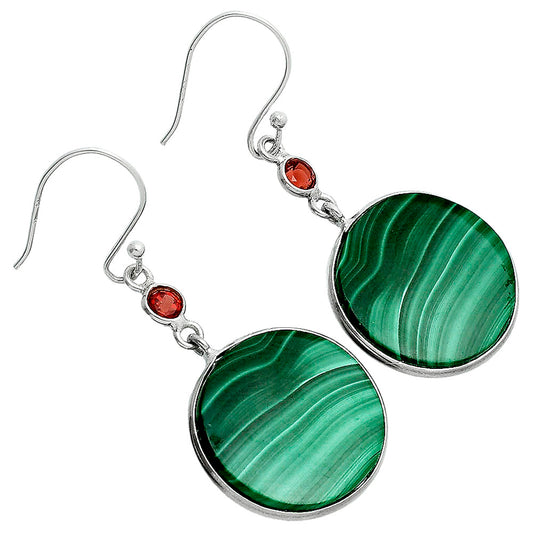 Malachite Eye - Congo & Garnet Earrings E-1002 SDE88655