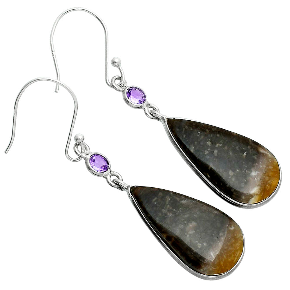 Natural Bat Cave Jasper & Amethyst Earrings E-1002 SDE88667