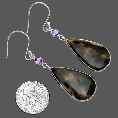 Natural Bat Cave Jasper & Amethyst Earrings E-1002 SDE88668
