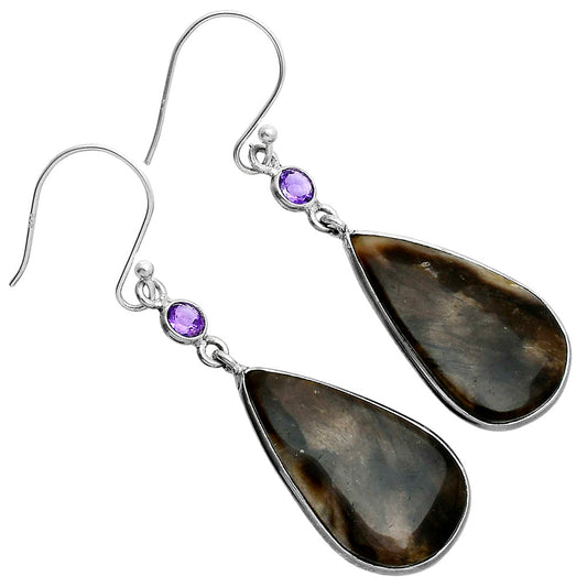 Natural Bat Cave Jasper & Amethyst Earrings E-1002 SDE88668