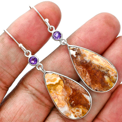 Rosetta Picture Jasper & Amethyst Earrings E-1002 SDE88675