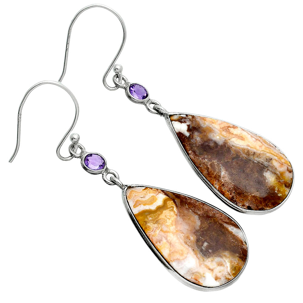 Rosetta Picture Jasper & Amethyst Earrings E-1002 SDE88675