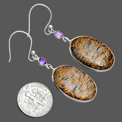 Coquina Fossil Jasper & Amethyst Earrings E-1002 SDE88681