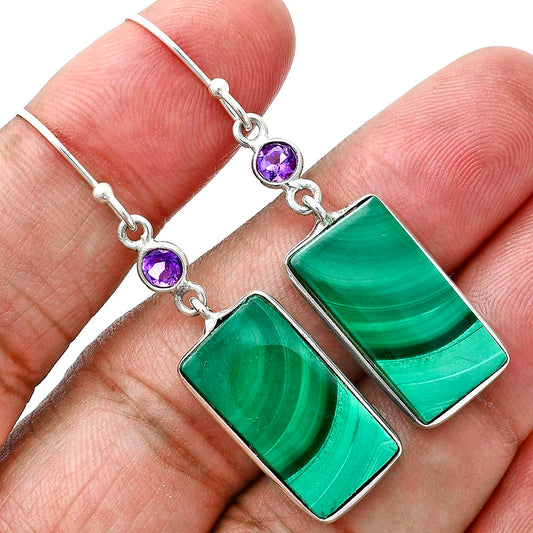 Malachite Eye - Congo & Amethyst Earrings E-1002 SDE88707