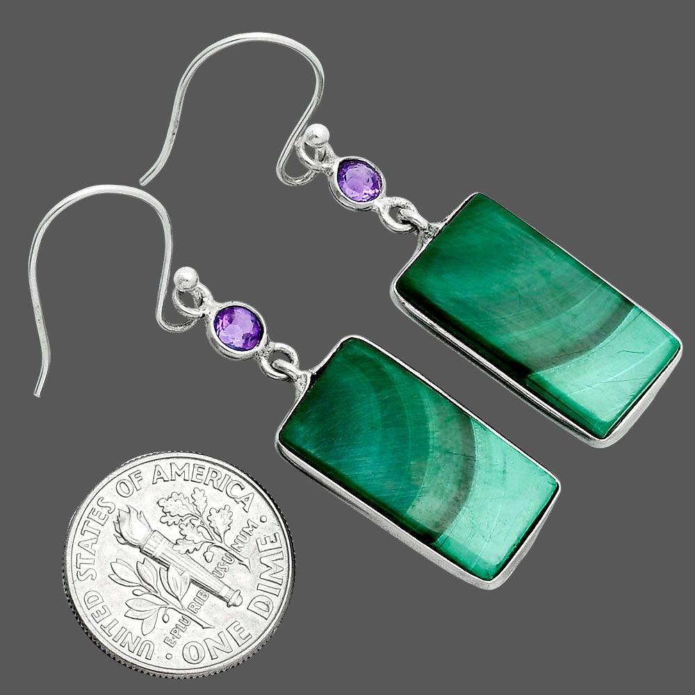 Malachite Eye - Congo & Amethyst Earrings E-1002 SDE88707