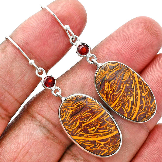 Coquina Fossil Jasper & Garnet Earrings E-1002 SDE88712