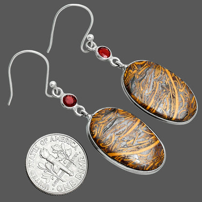 Coquina Fossil Jasper & Garnet Earrings E-1002 SDE88712