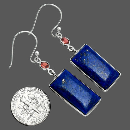 Lapis Lazuli - Afghanistan & Garnet Earrings E-1002 SDE88747