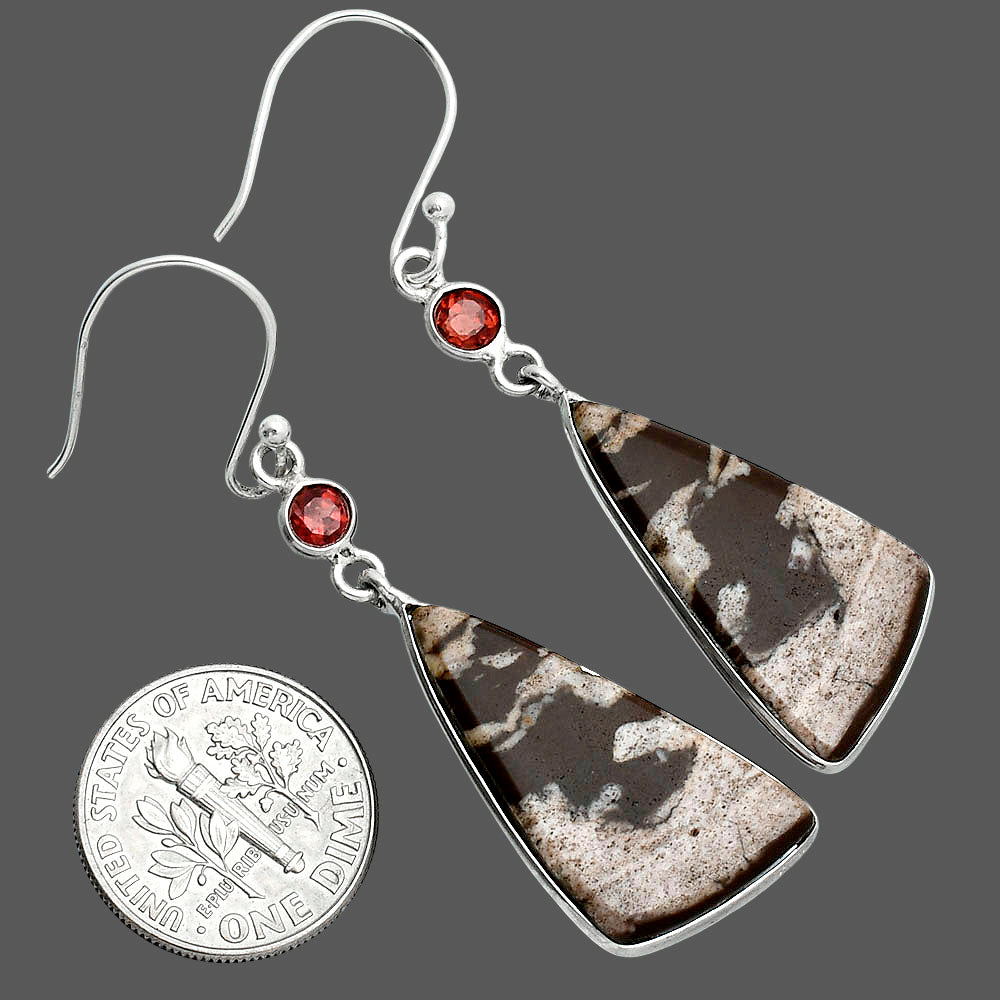 Natural Outback Jasper & Garnet Earrings E-1002 SDE88758