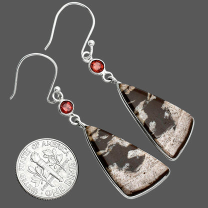 Natural Outback Jasper & Garnet Earrings E-1002 SDE88758