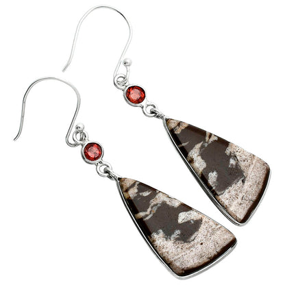 Natural Outback Jasper & Garnet Earrings E-1002 SDE88758
