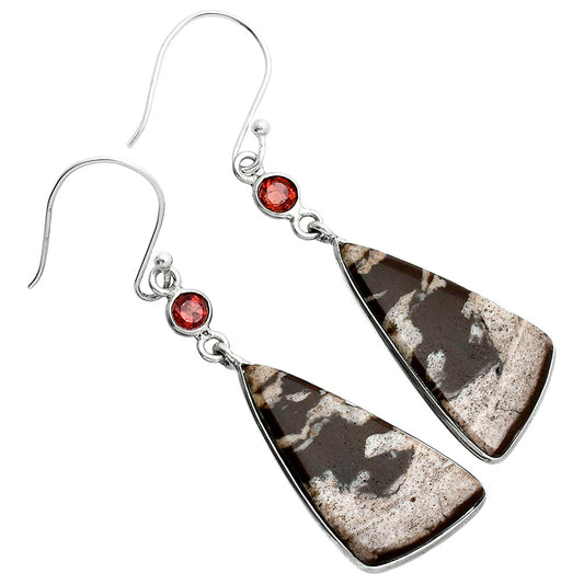 Natural Outback Jasper & Garnet Earrings E-1002 SDE88758