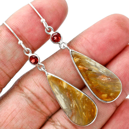 Natural Bat Cave Jasper & Garnet Earrings E-1002 SDE88774