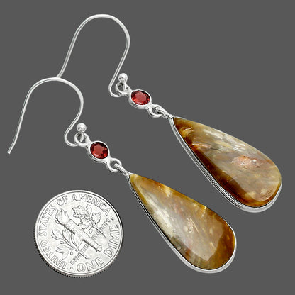 Natural Bat Cave Jasper & Garnet Earrings E-1002 SDE88774