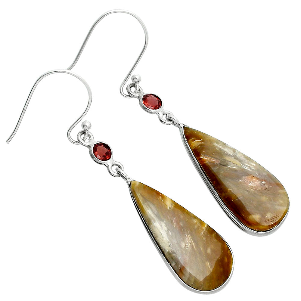 Natural Bat Cave Jasper & Garnet Earrings E-1002 SDE88774