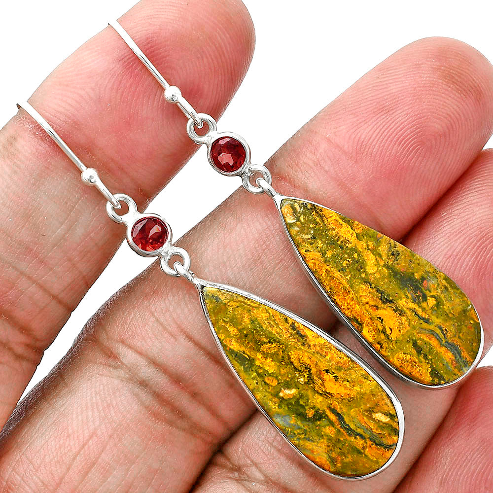 Natural Eclipse & Garnet Earrings E-1002 SDE88796