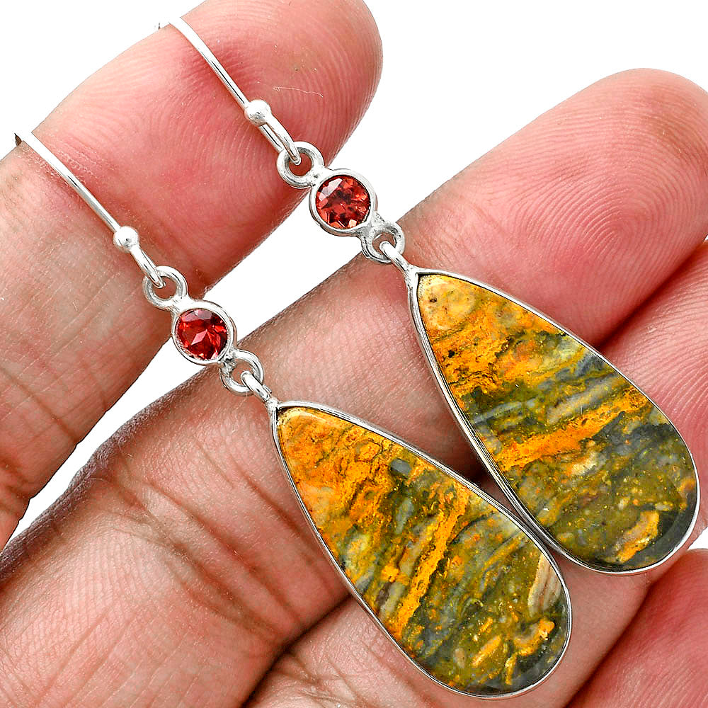 Natural Eclipse & Garnet Earrings E-1002 SDE88797