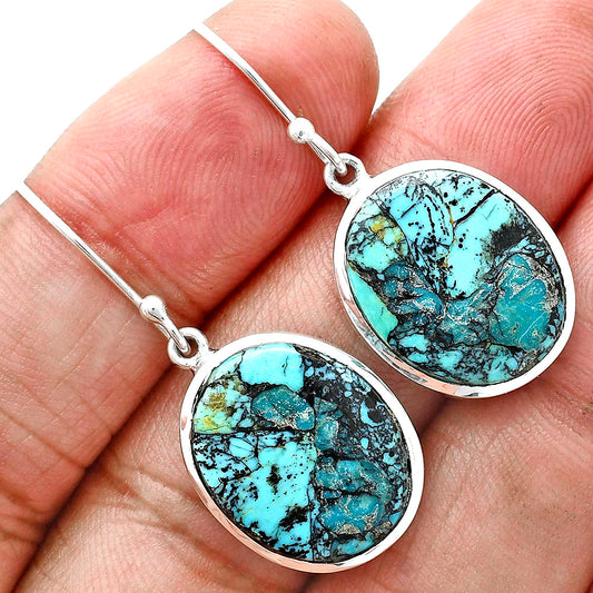 Lucky Charm Tibetan Turquoise Earrings E-1004 SDE88858