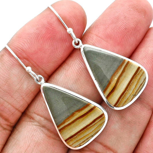 Natural Polygram Jasper Earrings E-1004 SDE88897