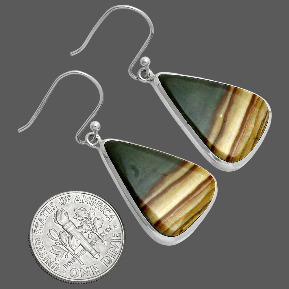 Natural Polygram Jasper Earrings E-1004 SDE88897