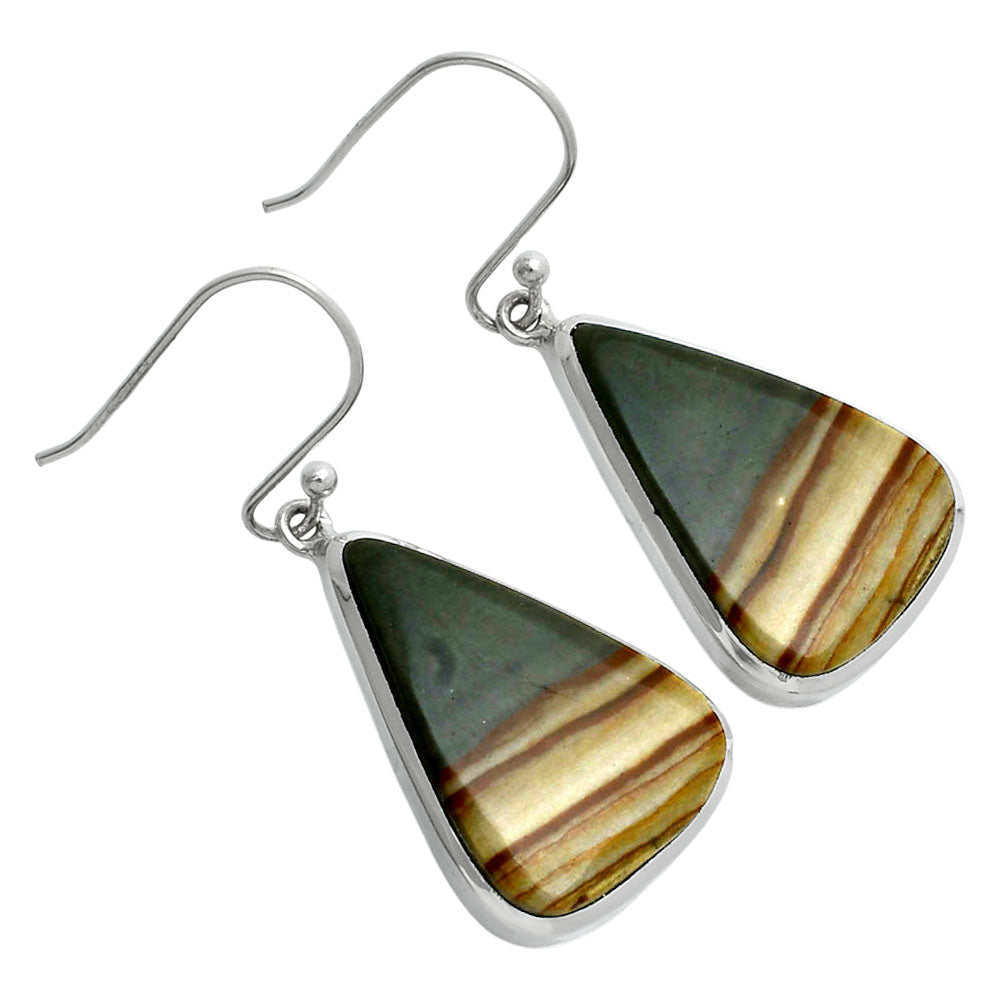 Natural Polygram Jasper Earrings E-1004 SDE88897