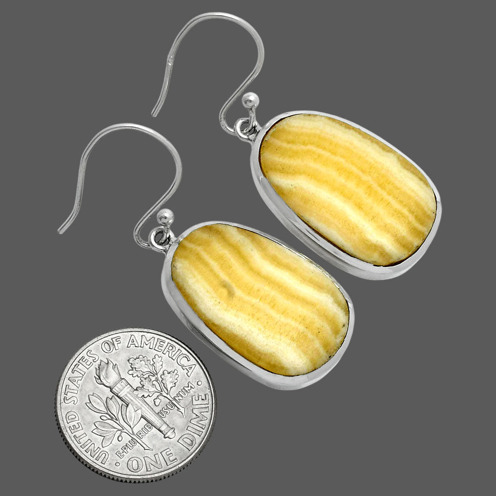 Natural Yellow Aragonite Earrings E-1004 SDE88954