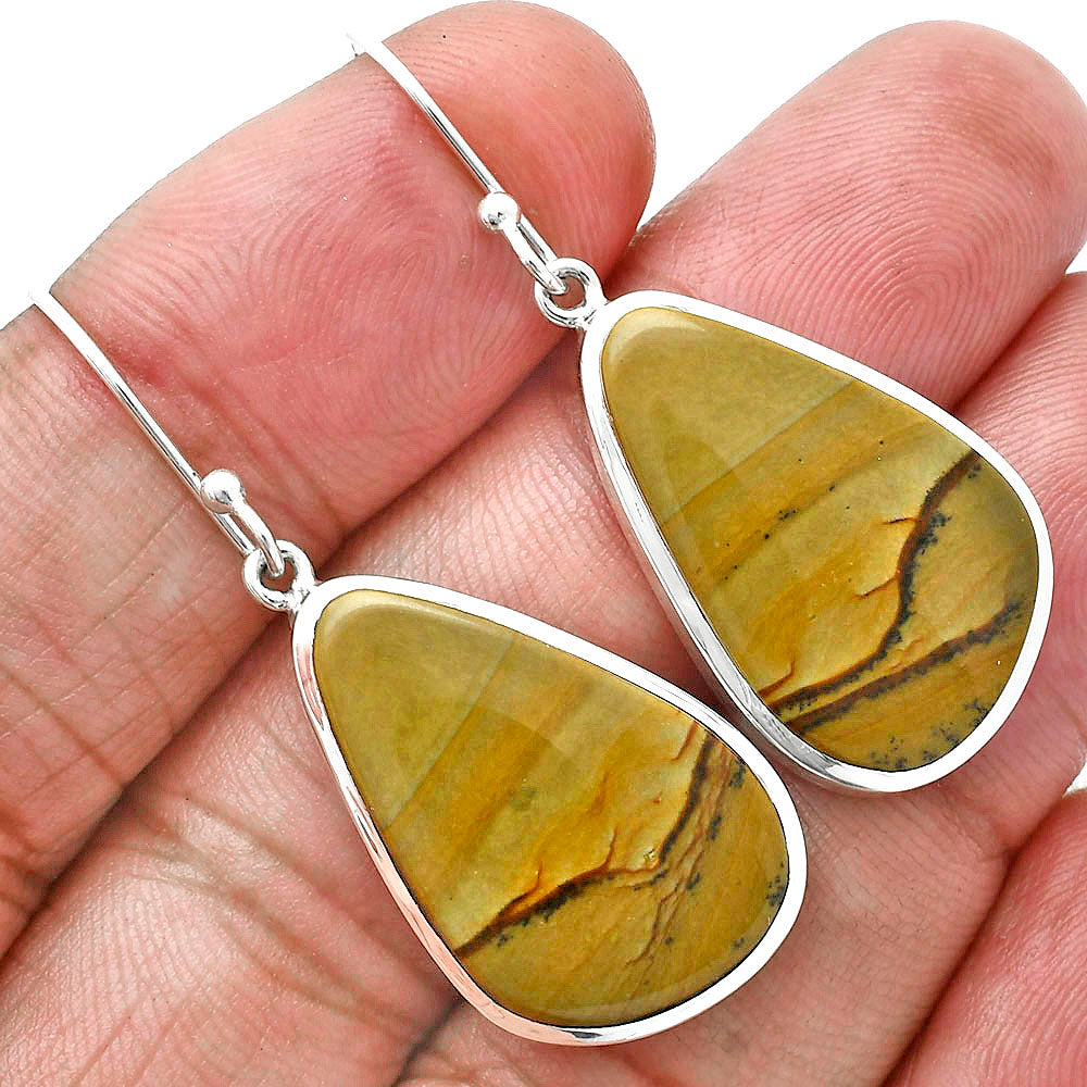 Natural Polygram Jasper Earrings E-1004 SDE88960
