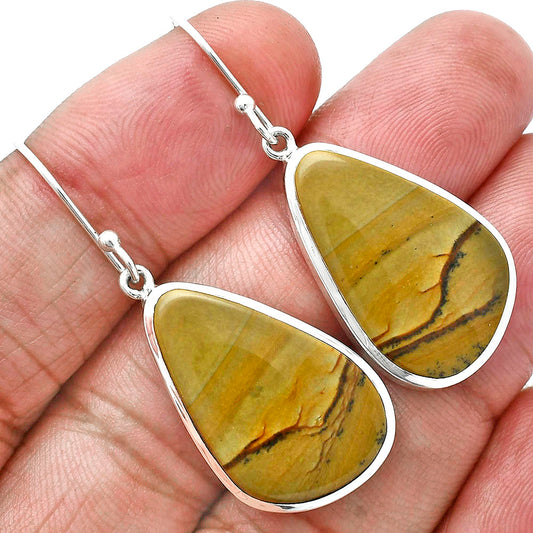 Natural Polygram Jasper Earrings E-1004 SDE88960