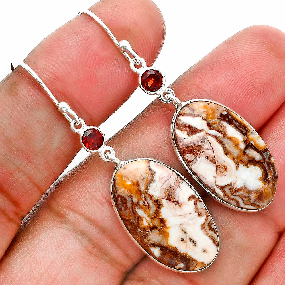 Rosetta Picture Jasper & Garnet Earrings E-1002 SDE89080