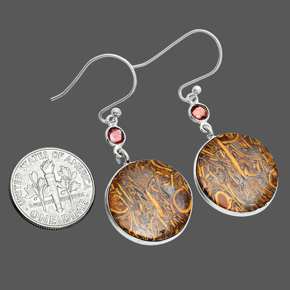 Coquina Fossil Jasper & Garnet Earrings E-1002 SDE89085