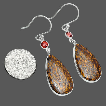 Coquina Fossil Jasper & Garnet Earrings E-1002 SDE89103
