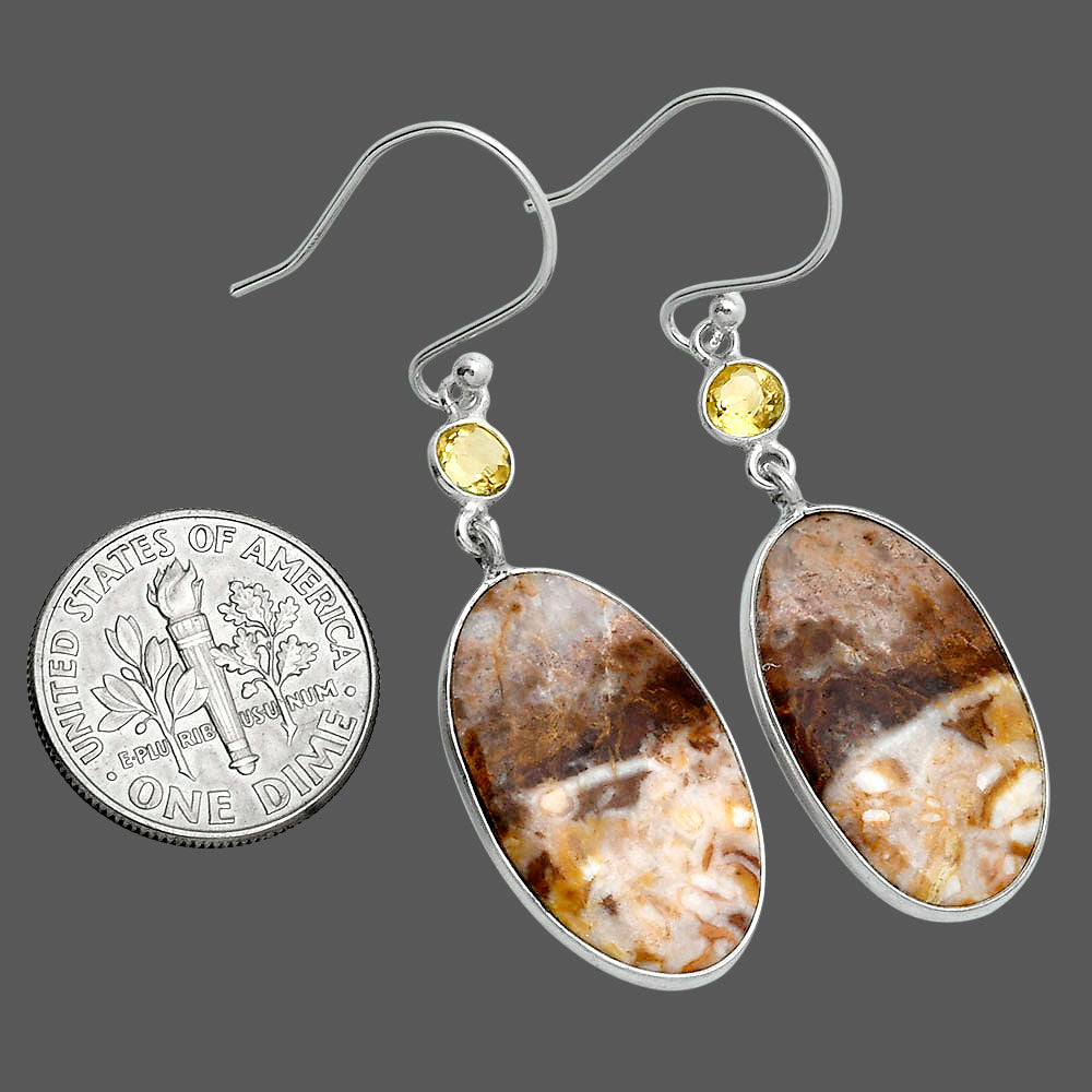 Rosetta Picture Jasper & Citrine Earrings E-1002 SDE89116