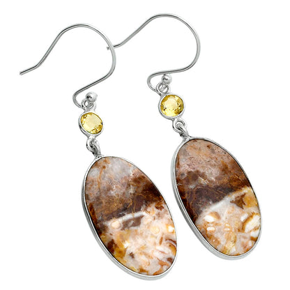 Rosetta Picture Jasper & Citrine Earrings E-1002 SDE89116