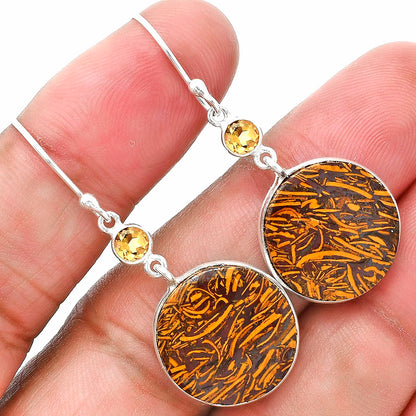 Coquina Fossil Jasper & Citrine Earrings E-1002 SDE89125