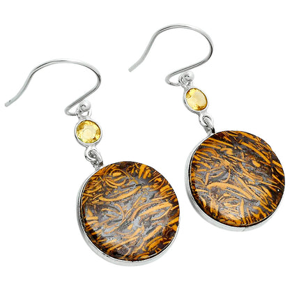 Coquina Fossil Jasper & Citrine Earrings E-1002 SDE89125