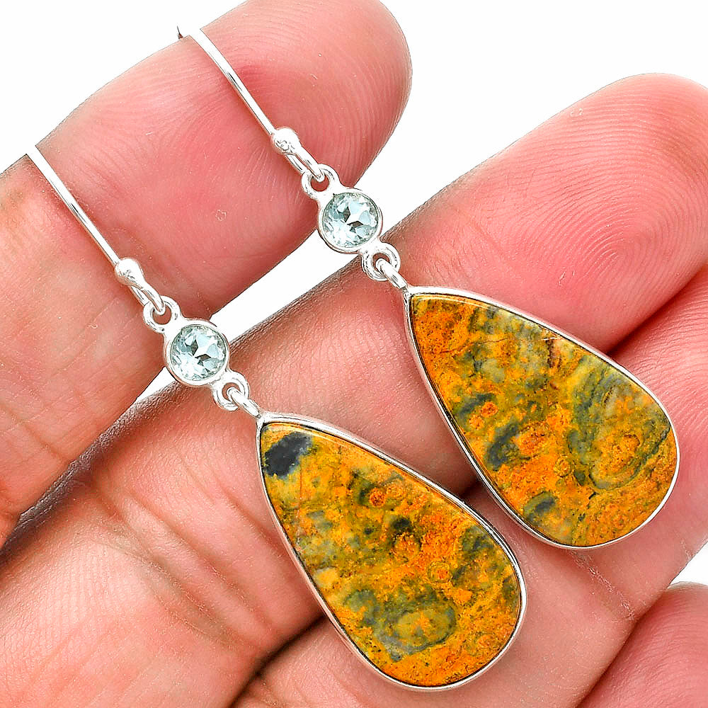 Natural Eclipse & Sky Blue Topaz Earrings E-1002 SDE89136