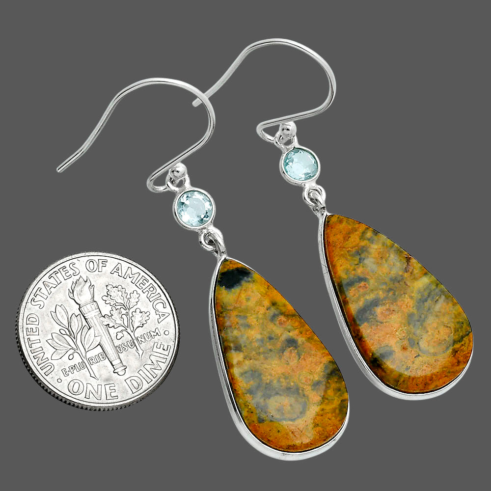 Natural Eclipse & Sky Blue Topaz Earrings E-1002 SDE89136