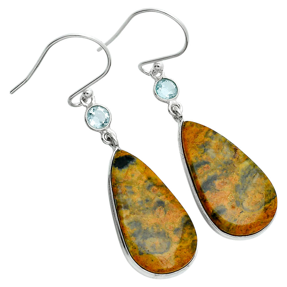 Natural Eclipse & Sky Blue Topaz Earrings E-1002 SDE89136