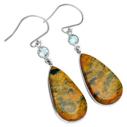 Natural Eclipse & Sky Blue Topaz Earrings E-1002 SDE89136