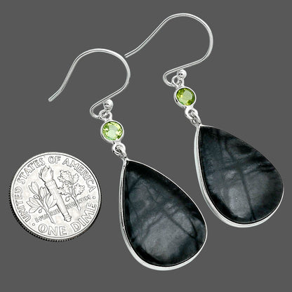 Natural Picasso Jasper & Peridot Earrings E-1002 SDE89141