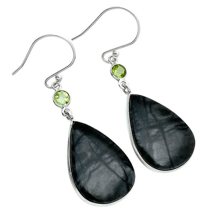 Natural Picasso Jasper & Peridot Earrings E-1002 SDE89141
