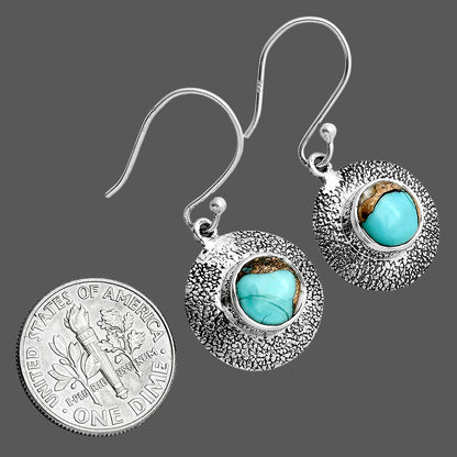 Kingman Copper Teal Turquoise Earrings E-1110 SDE89220