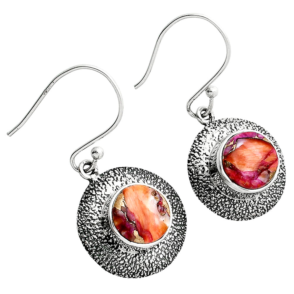 Kingman Orange Dahlia Turquoise Earrings E-1110 SDE89223