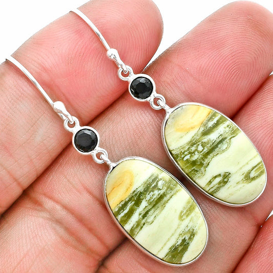 Saturn Chalcedony & Black Onyx Earrings E-1002 SDE89286