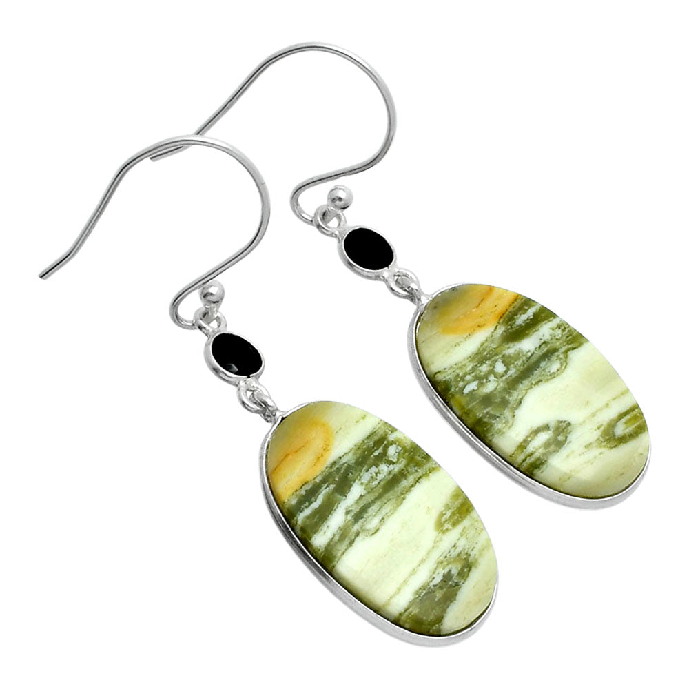 Saturn Chalcedony & Black Onyx Earrings E-1002 SDE89286
