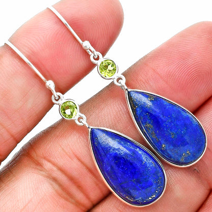 Lapis Lazuli - Afghanistan & Peridot Earrings E-1002 SDE89310