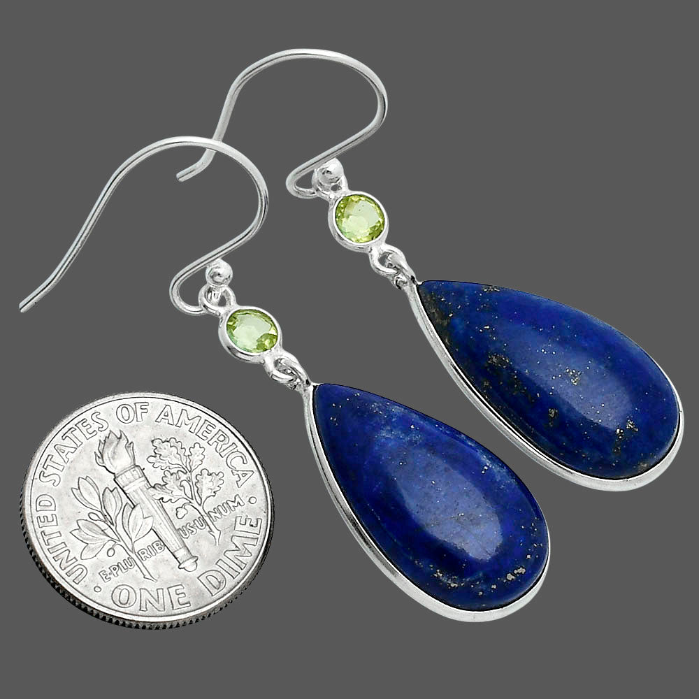 Lapis Lazuli - Afghanistan & Peridot Earrings E-1002 SDE89310