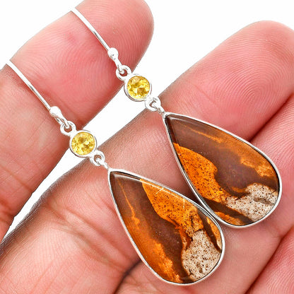 Natural Coconut Jasper & Citrine Earrings E-1002 SDE89320