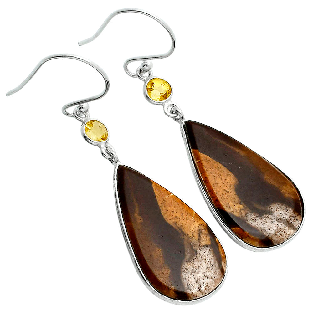 Natural Coconut Jasper & Citrine Earrings E-1002 SDE89320